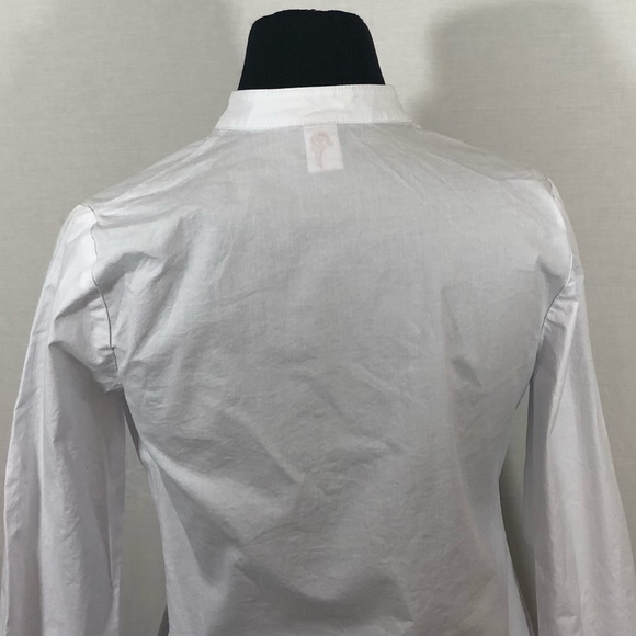 Tekbir Women Blouse Buttons Notched V- Neck Size S Ruffles Long Sleeves =D - Picture 8 of 12